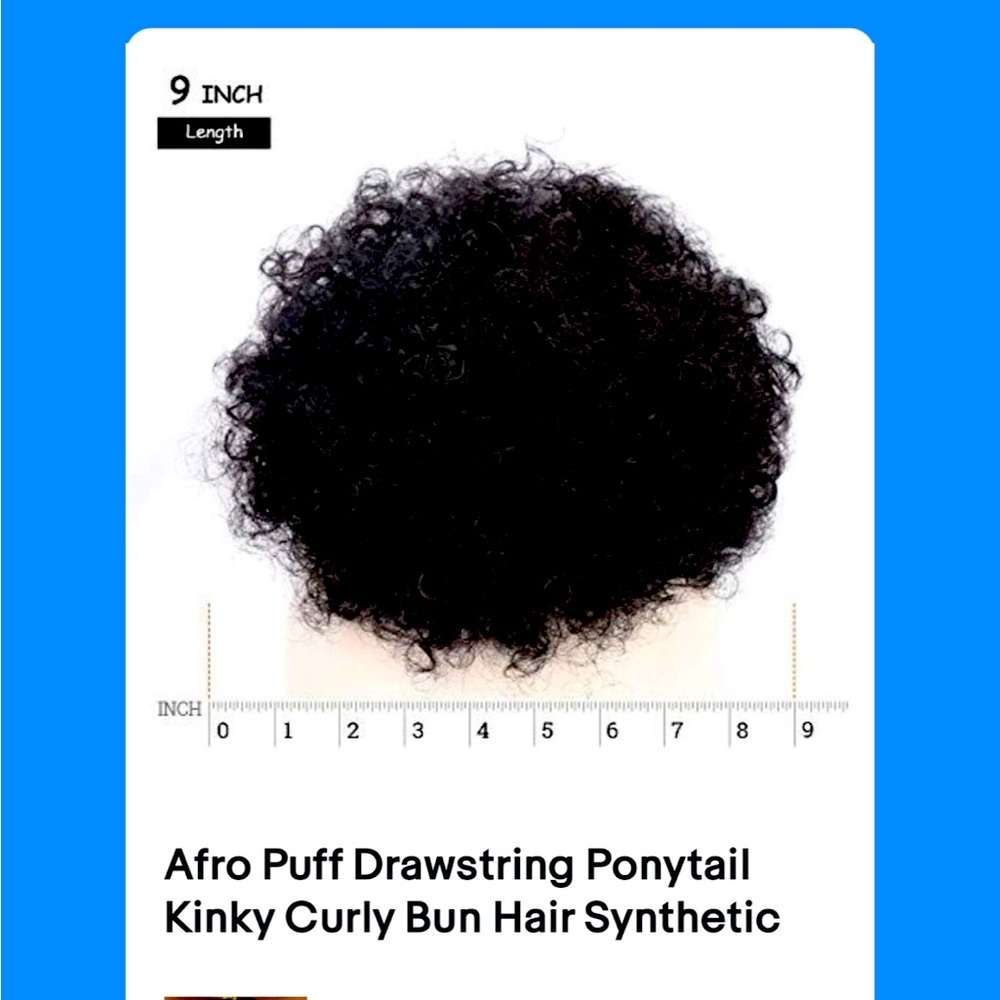 Afro Puff Drawstring Ponytail Kinky Curly Bun Hair Synthetic